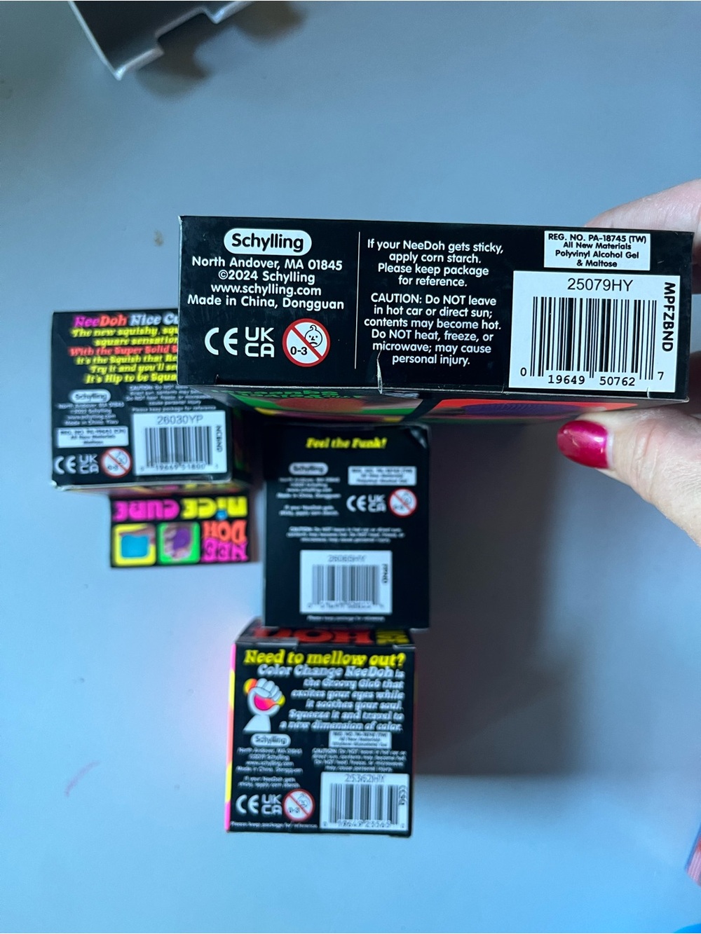 Needoh Teenie Fuzz Ball 4 pack, Pink Color Change,Pink Funky Pup,Pink Nice Cube - Picture 2 of 2